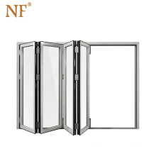 Aluminum glass fabric accordion folding door